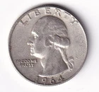 1964 Silver Washington Quarter  90% Silver  Circulated Beautiful Condition #1205