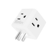 USHANLIN Multi Plug Outlet Splitter Small 4 Way Electrical White, 4