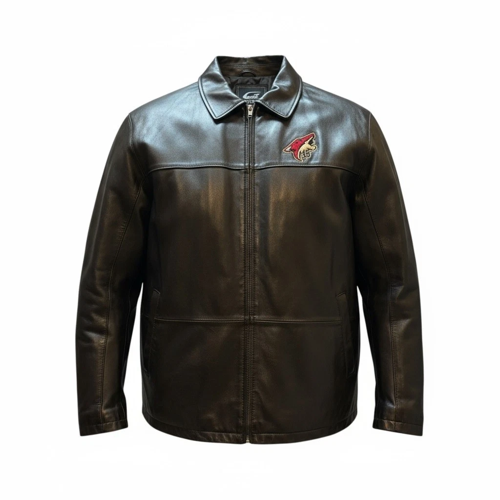 Blouson Bomber Cuir Vintage G-III Carl Banks Packers - Taille XL, Vert Noir Jaune - Occasion