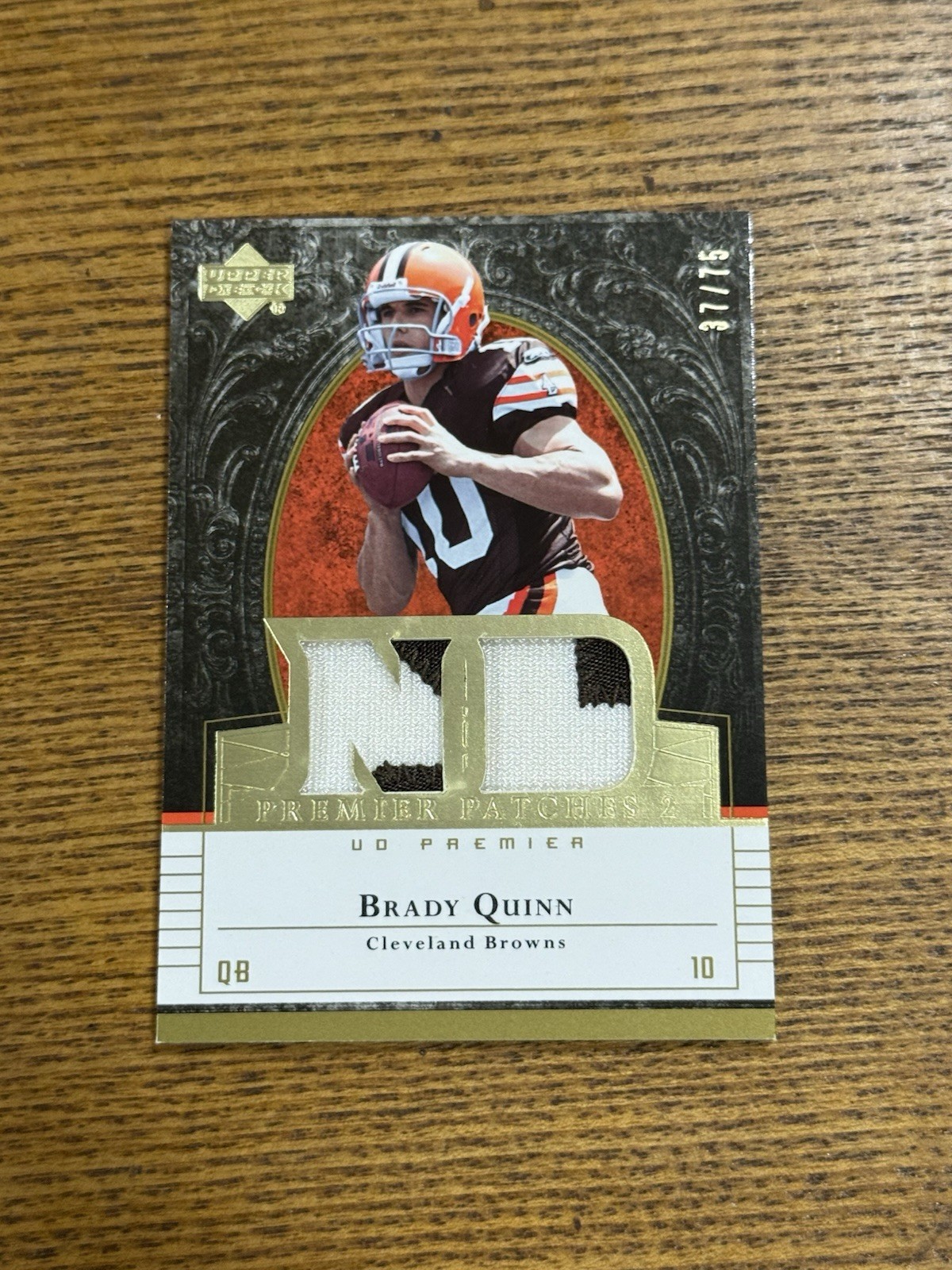 Brady Quinn Upper Deck Premier Patches 2 #PP2BQ Base