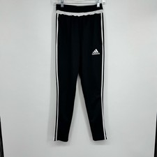 Women  s Adidas Size Small Black/White Stripes Semi Sheer Climacool Sweatpants