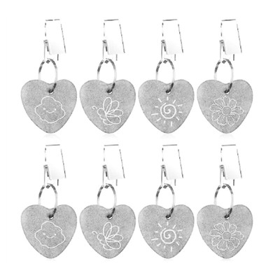 8pcs Tablecloth Weights Heart Shape Marble Stone Table Cloth Fixing Clip Holder