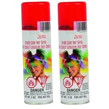 2 Rubie's Bright Color Hairspray Halloween Costume, Red 2 Oz. Each