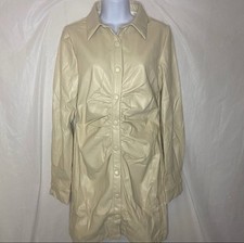 Fashion Nova Faux Leather Shirt Dress Size L