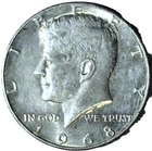 1968 D KENNEDY HALF DOLLAR - 40% SILVER - H$K 034