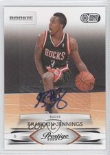 2009 Prestige Bonus Shots Black Signatures 13/25 Brandon Jennings #210 Auto 0b1