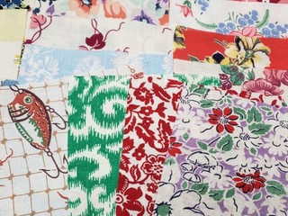 BEST 20 Vintage Feedsack Fabric Quilt 5x8" Flour Sack Material 1940s Mixed LOT