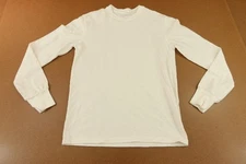 American Giant Mens Small Tall White Cotton Long Sleeve Crew Neck T-Shirt New
