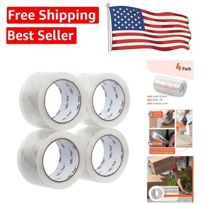 Heavy-Duty 4 Pack Clear Packing Tape, 2 Inch x 60 Yards - For Secure Sealing
