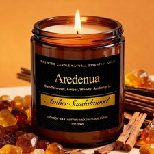 Amber Sandalwood Candle, Scented Candles for Home, Masculine Candle, Aromathe...