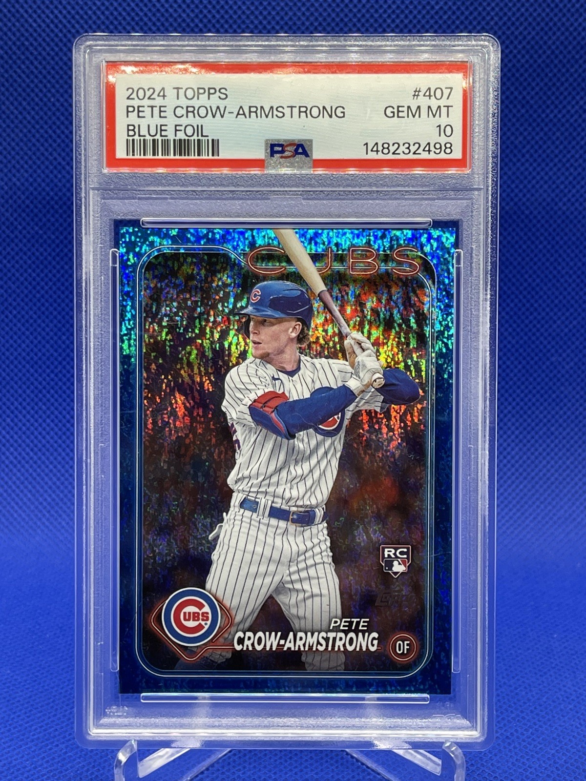 2024 Topps Blue Foil 766/999 #407 Pete Crow-Armstrong RC PSA 10