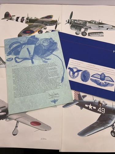 Great Warbirds Set 6 Prints J. Batchelor World War II Planes 1979 Time-Life K5