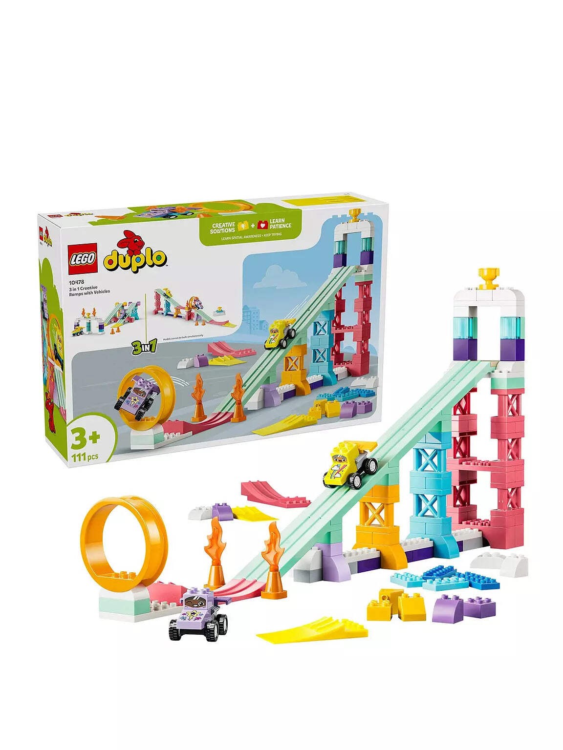 10478 Lego Duplo Rampe creative 3 in 1 con veicoli