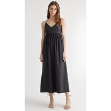 Quince 100% Organic Cotton Sleeveless Maxi Dress Black Size Small