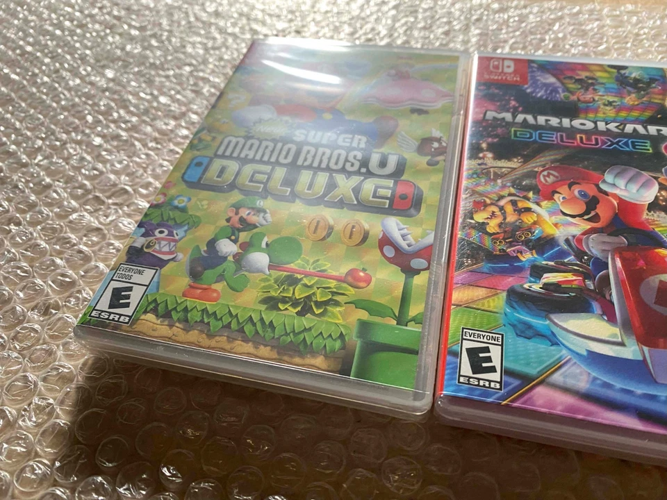 New Super Mario Bros. U Deluxe + Kart 8 Deluxe + Tennis Aces (Switch) - SEALED - Image 2 of 4