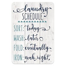 Laundry Schedule Functional Metal Sign Rustic Laundry Room Wall Art YT39