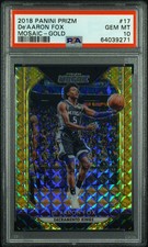 2018 Panini Prizm Mosaic De'aaron Fox #17 Gold PSA 10 /10