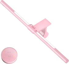 Pink Monitor Light Bar with Remote, Eye-Care No Glare, Space Saving Computer Des