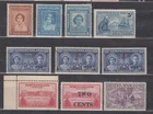 1932-47 NEWFOUNDLAND #208(7¢) /270(5¢) TEN(10) DIFFERENT MINT STAMPS F-VF