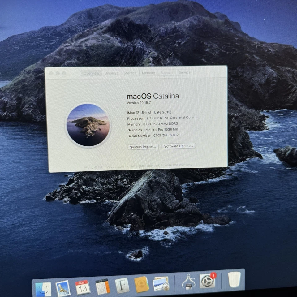 Apple iMac (21.5-Inch Late 2013) 2.7GHz Intel Core i5, 8GB Memory - Image 2 of 4