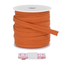 Flat Drawstring Cord 12mm x 22 Yd, Replacement Flat Rope with Ruler Brown