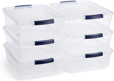 Rubbermaid Cleverstore 17 Qt Clear Storage Bins w/Lids,6-Pack,Stackable,BPA-Free