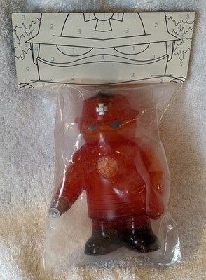 Super7 Jeremy Whiteaker FIRE ROBO Kaiju Sofubi Vinyl Monster Family RED in Bag