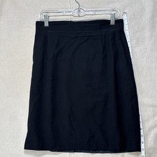 Escada Pure New Wool Black Pencil Skirt Sz 42