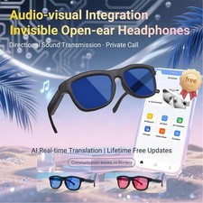 Smart Glasses with AI Translator, V6.0 Bluetooth Glasses with 150 Translatio
