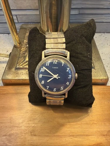 Vintage Timex Blue Dial Wind-up Analog Men's Watch - Read description