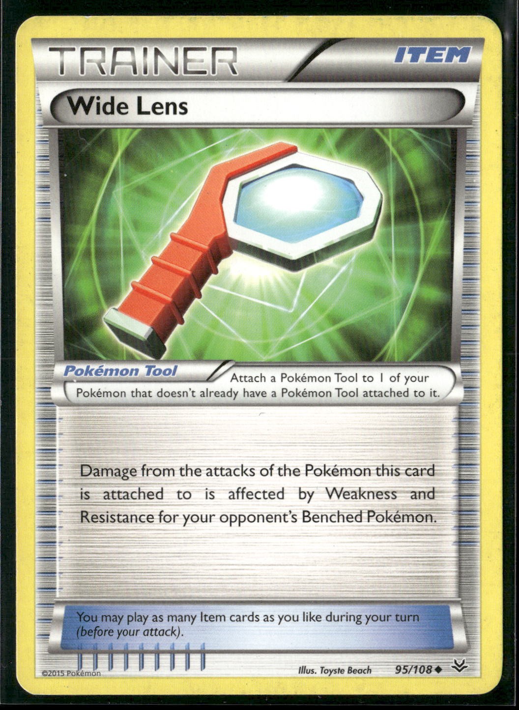 Wide Lens 95/108 Uncommon Roaring Skies Pokemon Moderately Played