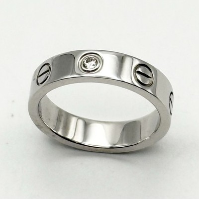 Cartier Love Ring 1 Diamant 18K Weißgold kleines Modell Größe 45 US 3,25