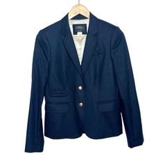 J Crew Schoolboy Blazer Navy Womens 2 Gold Button Wool Blend Old Money Heritage