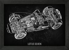 Lotus Seven Framed Wall Art Poster Canvas Print Picture