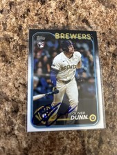 Oliver Dunn Signed 2024 Topps Update Auto Rc Milwaukee Brewers # US310
