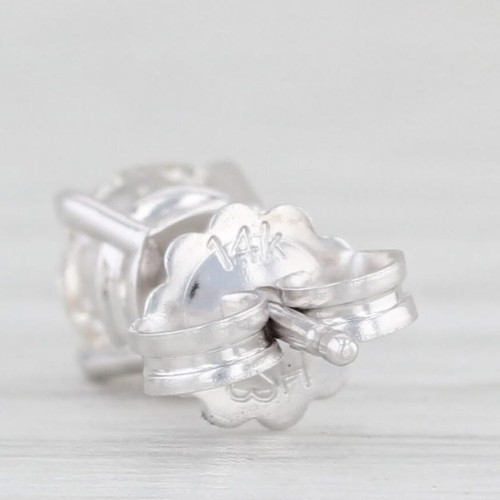 0.84ctw Round Diamond Stud Earrings 14k Gold Solitaire Studs - 第 5/5 張圖片