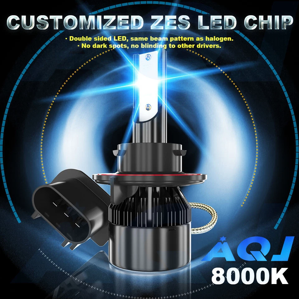 For Dodge Challenger 2009-2014 8000K Blue LED Headlights Hi/Lo Light Bulbs KIT Foto 4 de 4