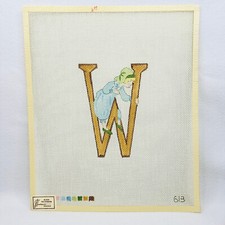 Alice Peterson Alphabet LETTER W Handpainted Needlepoint Canvas 613 Vtg 14ct