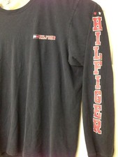 Vintage 90s Tommy Hilfiger Big Flag Logo Spellout Long Sleeve Crewneck T Shirt L