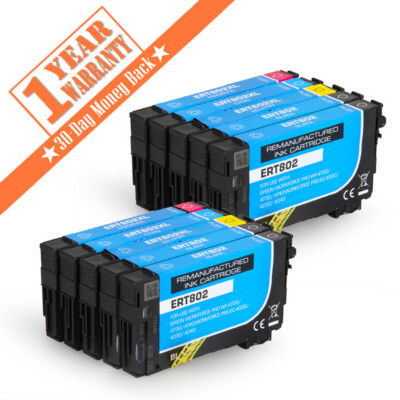 10P T802XL Compatible Ink Cartridge For Epson WorkForce Pro WF-4730 4734 EC-4040