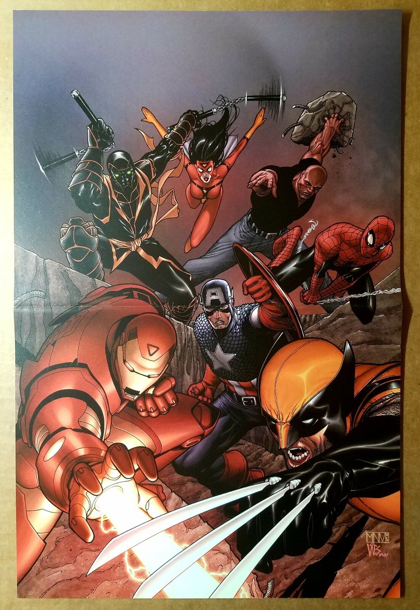 New Avengers Spiderman Iron Man Wolverine Marvel Comics Poster by
