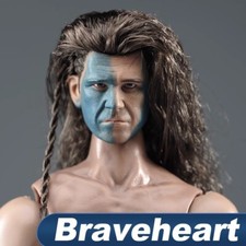 1/6 Male Mel Gibson Real Hair  Soldier Head Sculpt Braveheart For 12