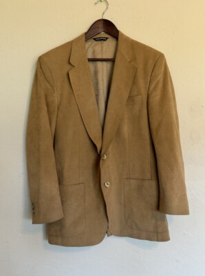 Vintage 1970s Halston Ultrasuede Halsuede Camel Tan Blazer Sportcoat Jacket 