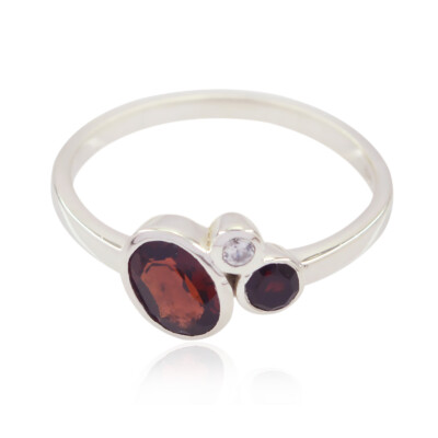 Eternal Ember 925 Silber Granat Infinity Knotenring Ring aus 925er Sterlingsilbe