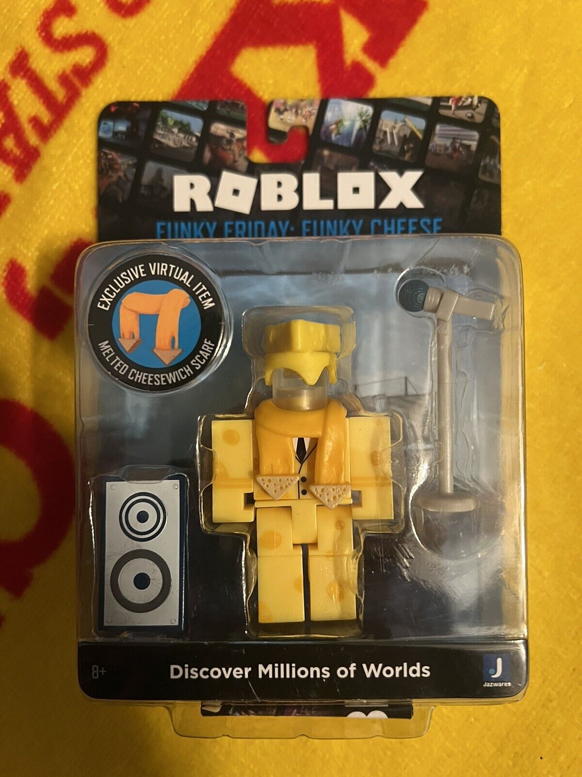 ROBLOX Funky Friday: Funky Cheese 3” Figure w/ Exclusive Virtual Item Game Code