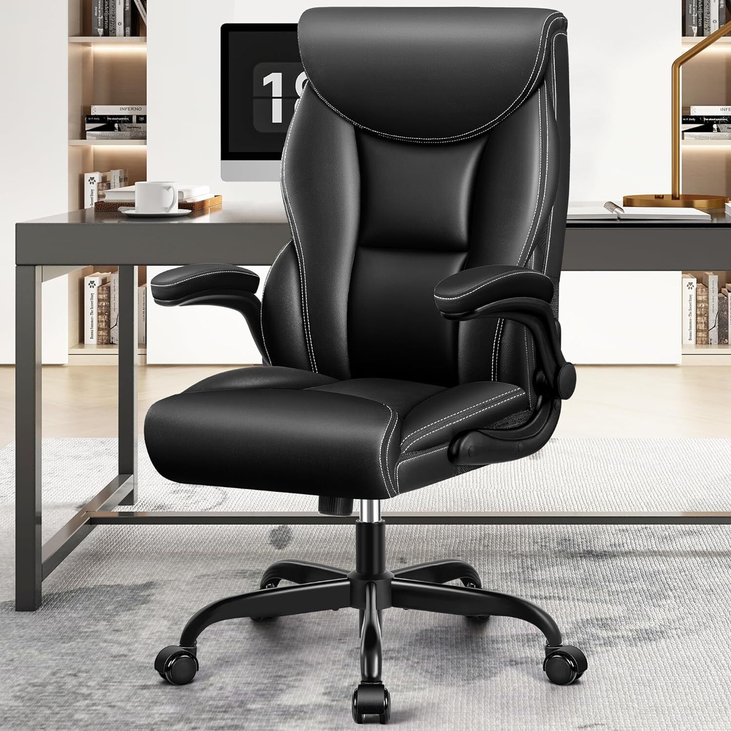 Big and Tall Ergonomic Desk Chair Executive Office Ch... Office Chair Leather