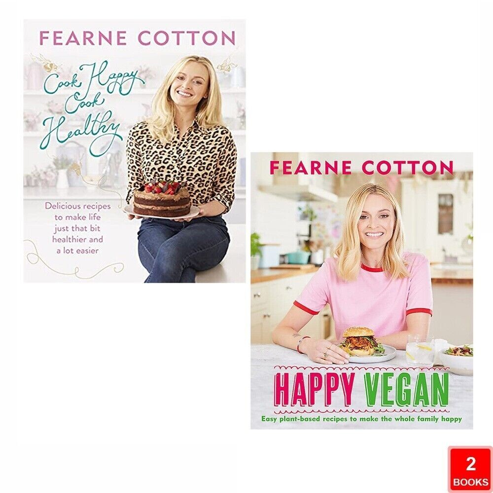Fearne Cotton Collection 2 Books Set Cook Happy, Cook Healthy, Happy Vegan NEW
