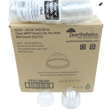 900 Earth Choice YPDL20CNH Strawless RPET Lid Dome Lid Fits For 9 to 20 oz A Cup
