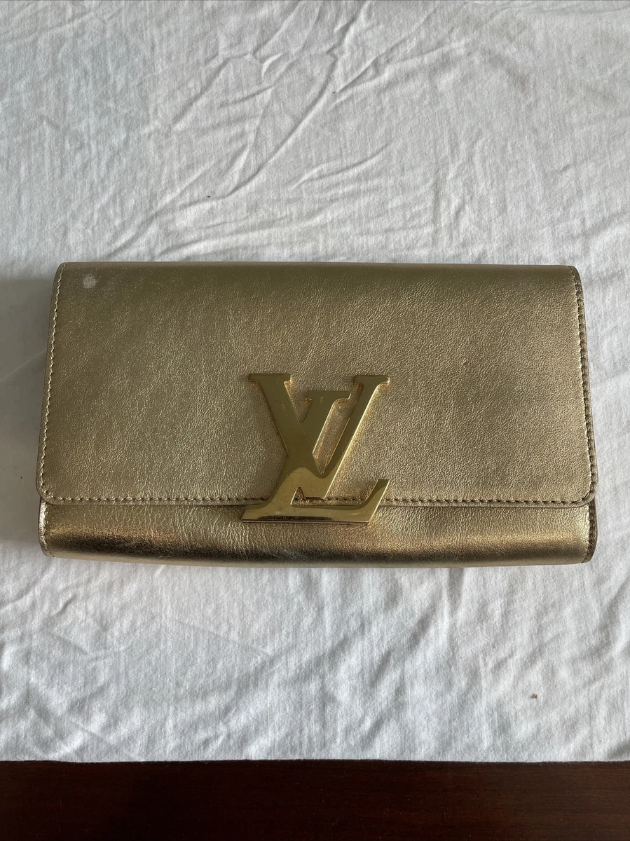 LOUIS VUITTON Calfskin Neo Sobe Louise EW Clutch Gold Pre Owned