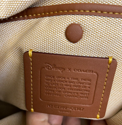 COACH X Disney Mickey Mouse Yellow Leather ROGUE 25 C6107 Shoulder
